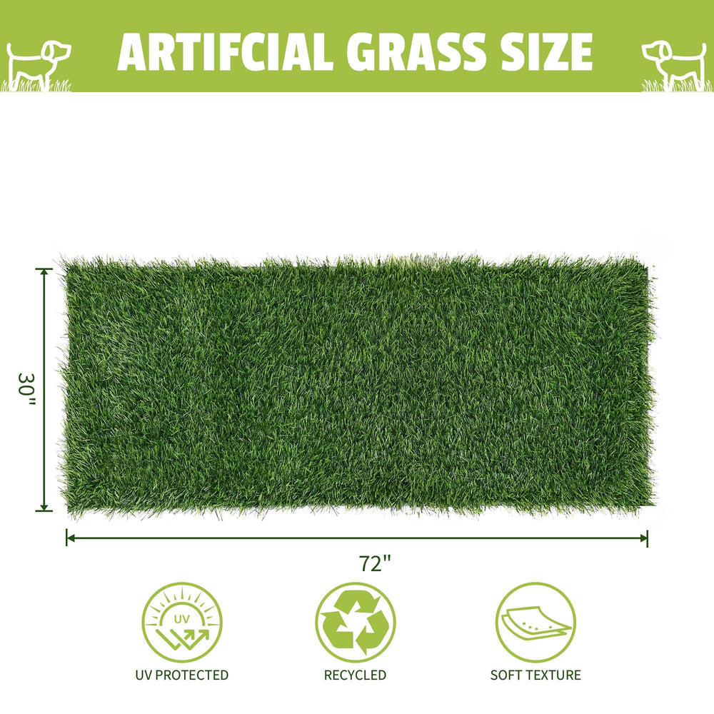 Naturei grass pad outdoor patio scene highlights easy cleaning and drainage after outdoor use.