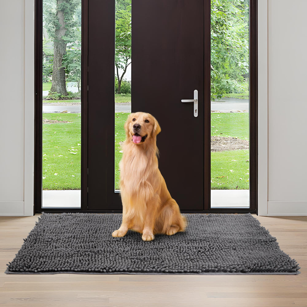 Naturei chenille surface feels warm and inviting for guests and pets.