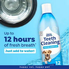 Naturel Promise dog water additive in bowl for routine oral care