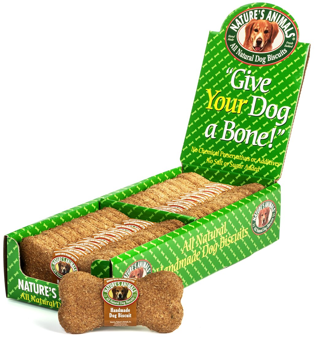 Nature's Animals Original Bakery Biscuits close up shows golden oven baked crunch.
