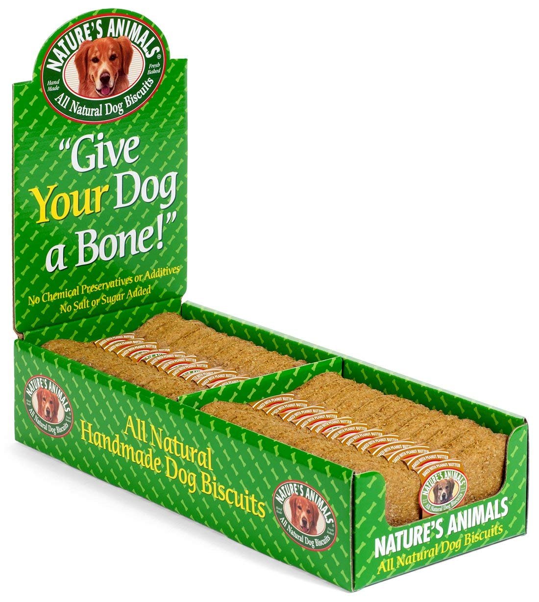 Nature's Animals Original Bakery Biscuits packaging demonstrates all-natural branding.