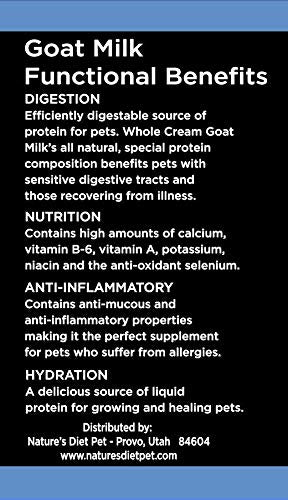 Nature's Diet goat milk water-mix: reconstituted milk for a hypoallergenic treat