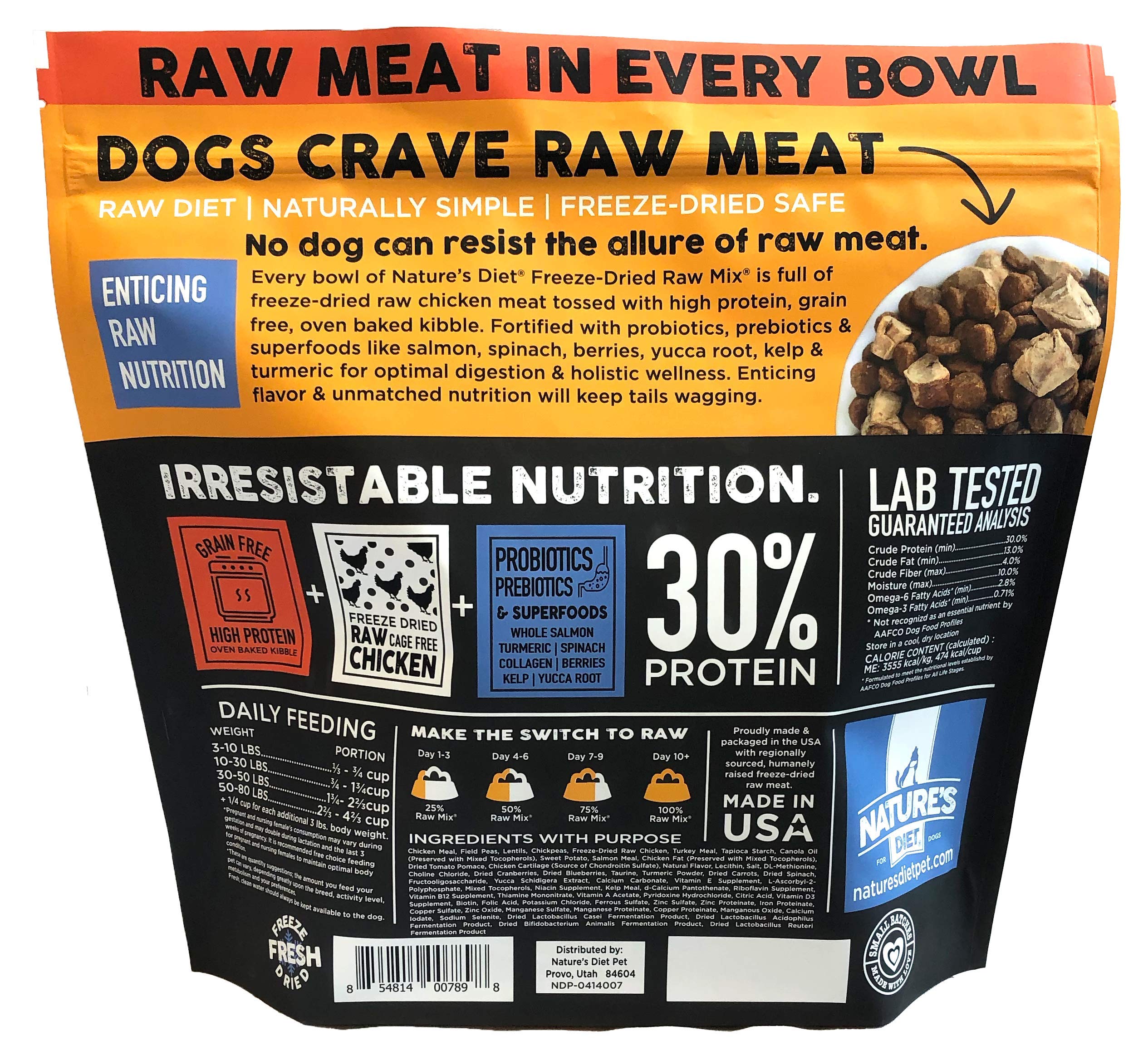Nature's Diet Raw Mix Kibble freeze-dried-chicken-slices illustrate safe raw nutrition