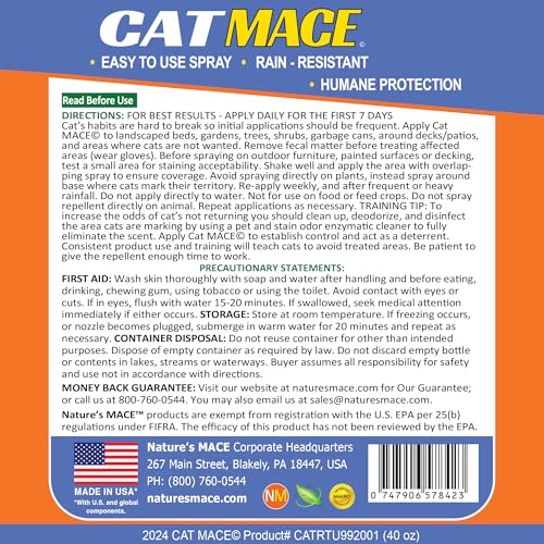 Nature's MACE spray for indoor outdoor use is easy to apply
