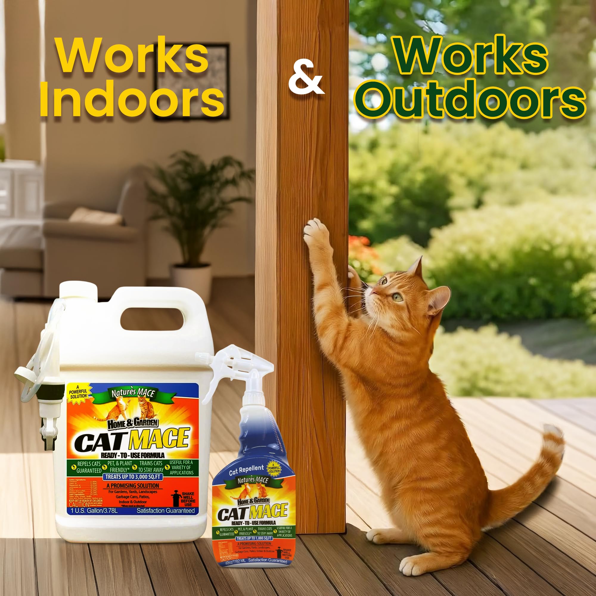 Nature's MACE cat-scratching-digging-urine-marks spray deters behavior on garden paths