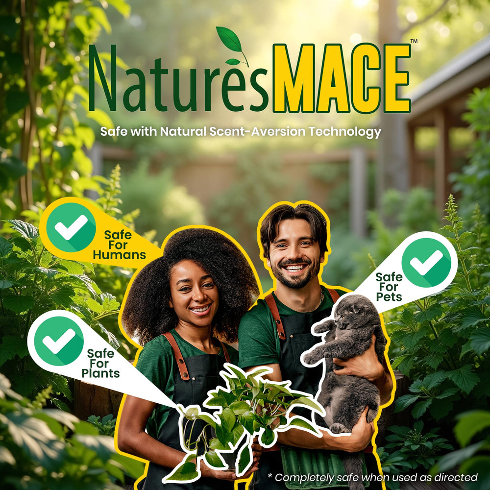 Nature's MACE weather-ready-formula bottle for use in garden after rainfall