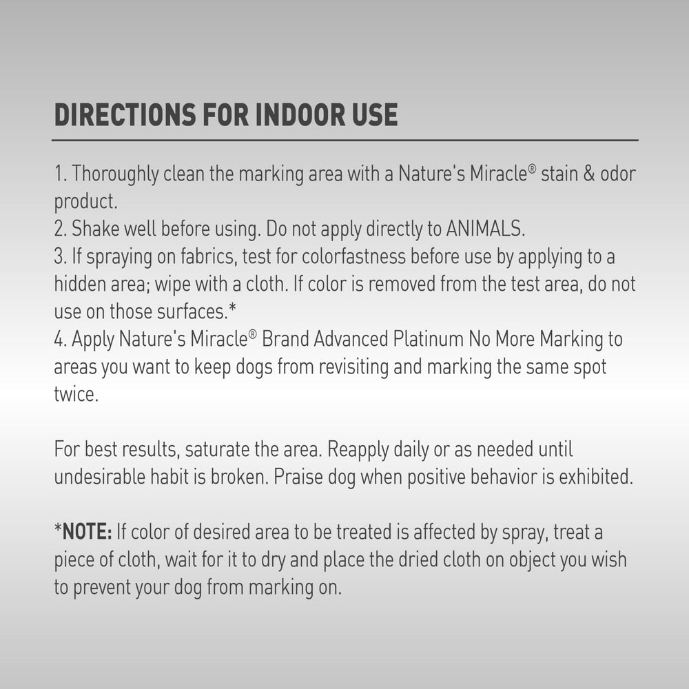 Treated area with Nature’s Miracle No More Marking helps reinforce training boundaries