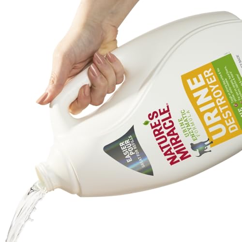 Nature's Miracle Dog Urine Destroyer enzymatic formula highlights quick bio-mess cleanup