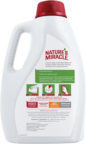 Nature's Miracle Dog Urine Destroyer removes strong odors with a fresh scent