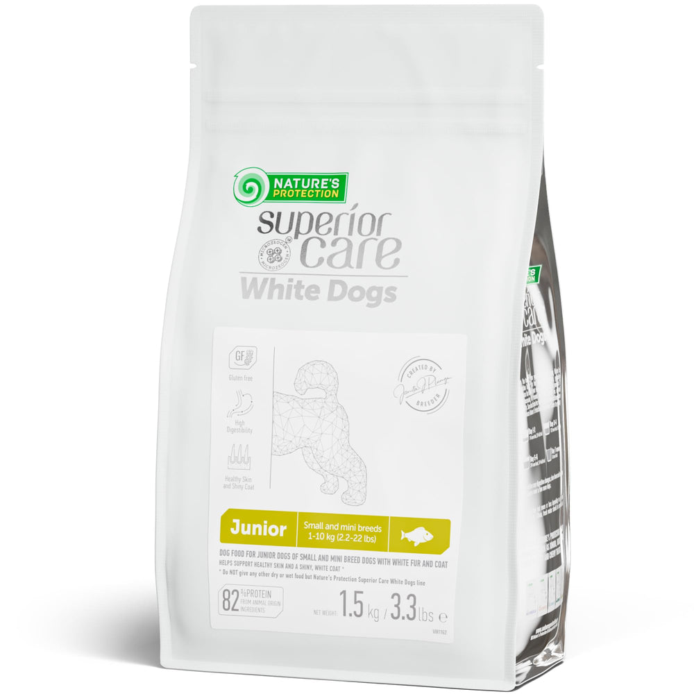 Nature's Protection Puppy Food Small Breed packaging shows protein-rich formula for growing puppies