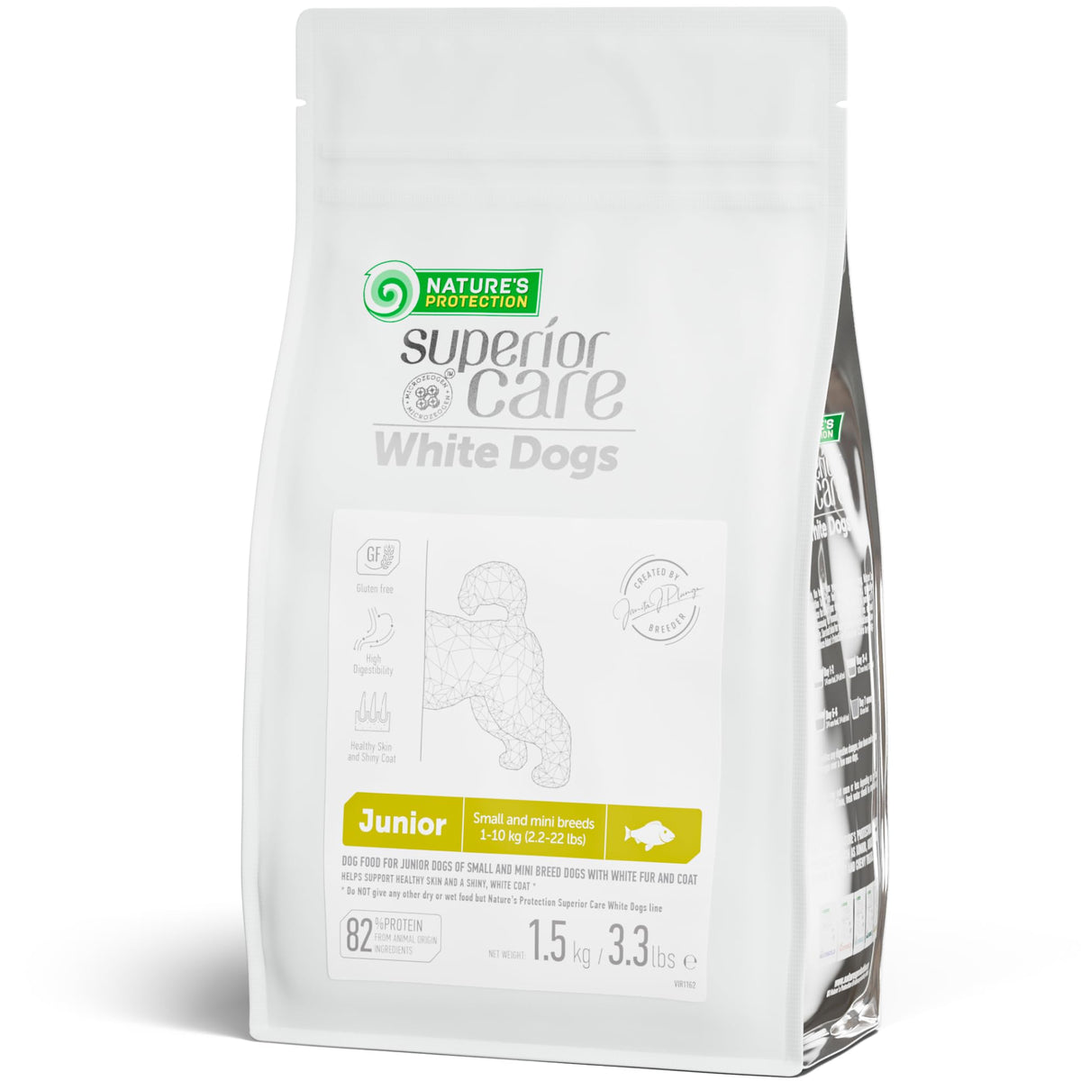 Nature's Protection Puppy Food Small Breed packaging shows protein-rich formula for growing puppies
