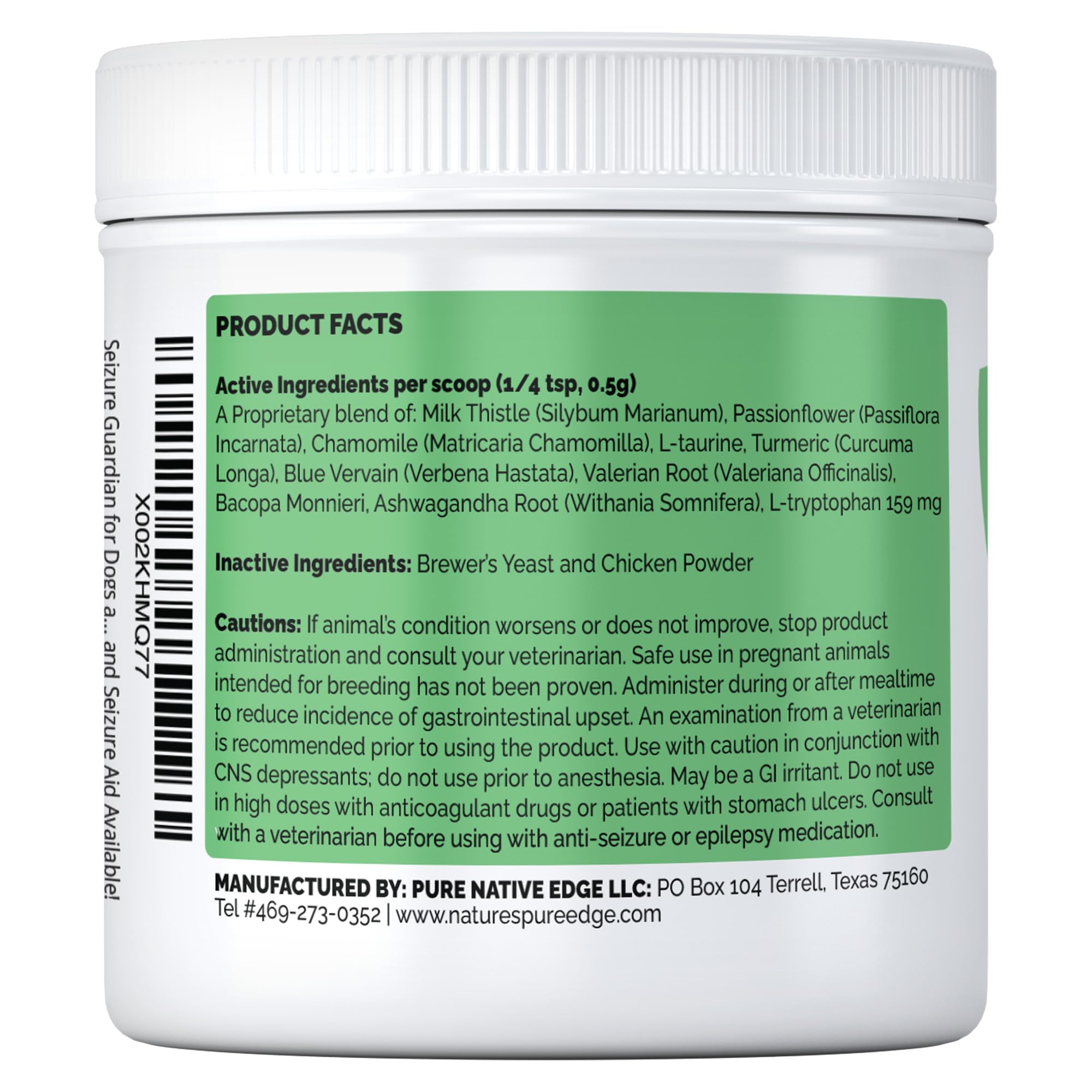 Nature's Pure Edge chamomile-flower shows calming herbal support for pets.