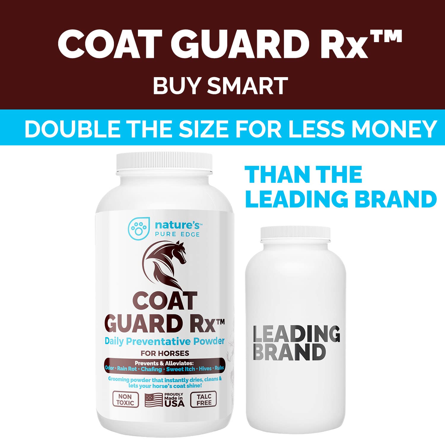 Nature's Pure Edge Coat Guard Rx powder-dispense shows easy application