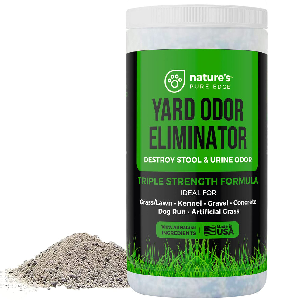 Nature's Pure Edge Yard Odor Eliminator spray application freshens outdoor spaces.