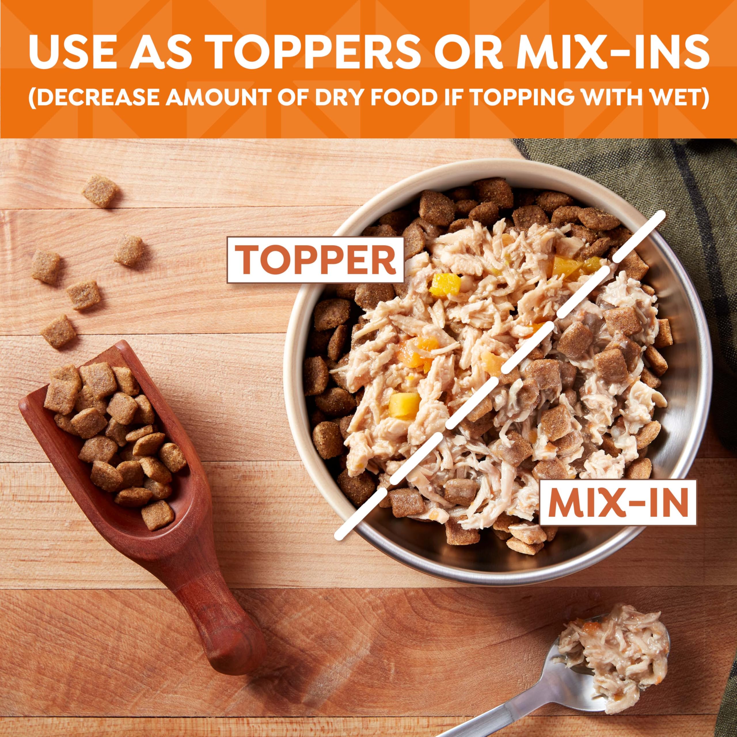 Nature's Recipe grain-free chicken-venison recipe broth bowls suggest protein-rich meals.