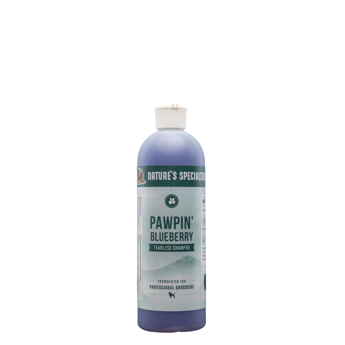 Nature's Specialties Pawpin' Blueberry bottle ready for quick, tearless baths