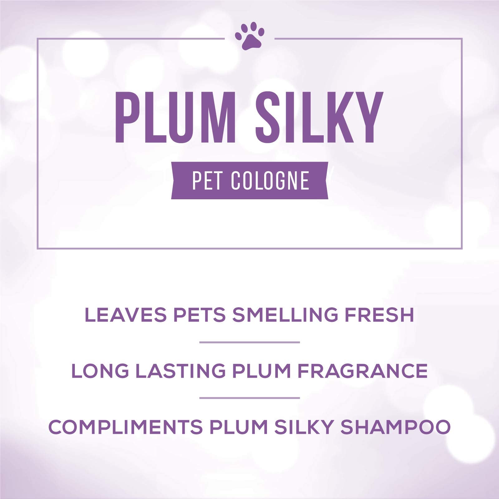 Nature's Specialties Plum Silky Dog Cologne spray nozzle highlights easy-to-use fragrance