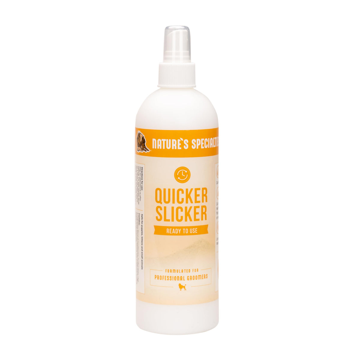 Nature's Specialties Quicker Slicker bottle front showing detangler spray for quick detangling