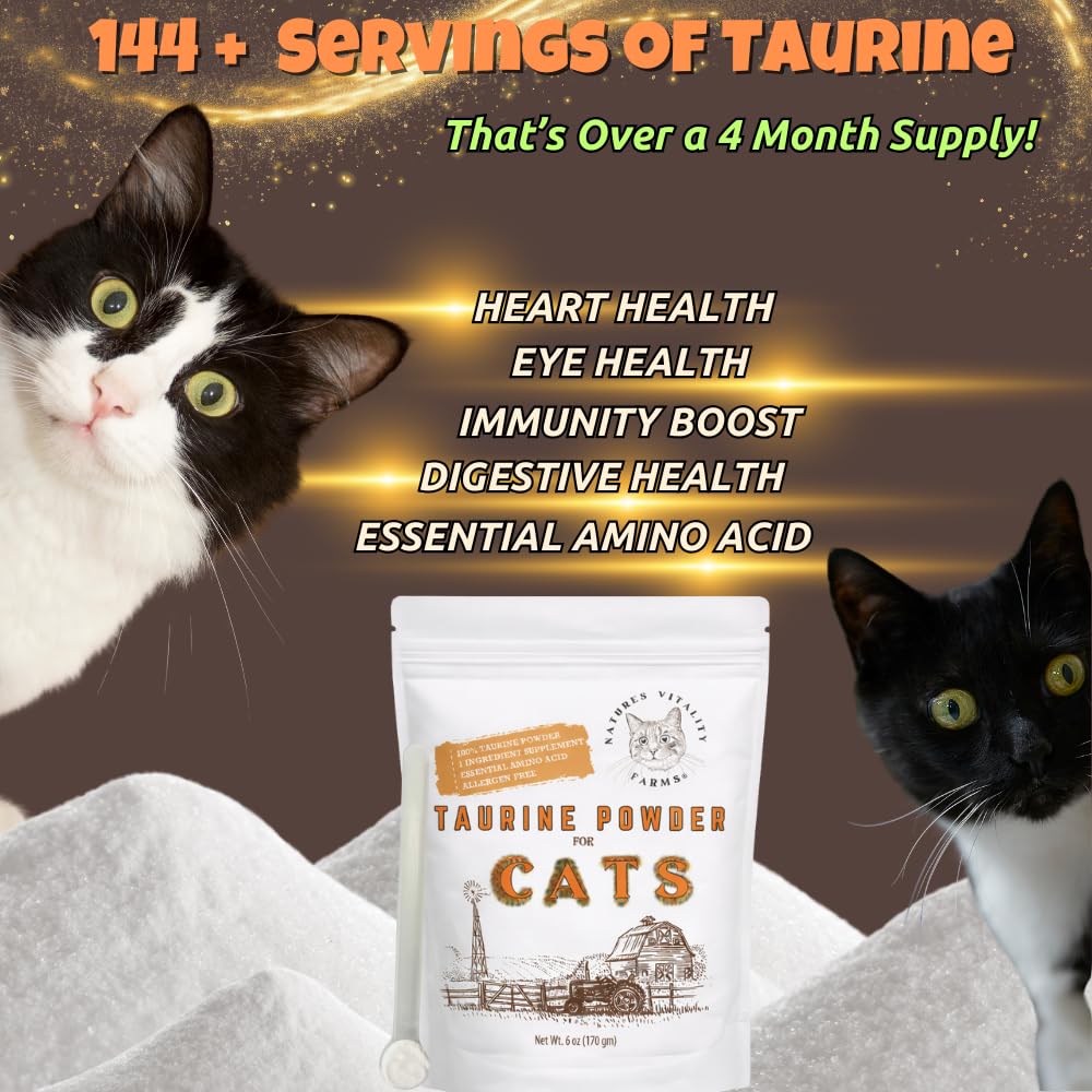 Taurina para corazón saludable en gatos, de Natures Vitality Farms.