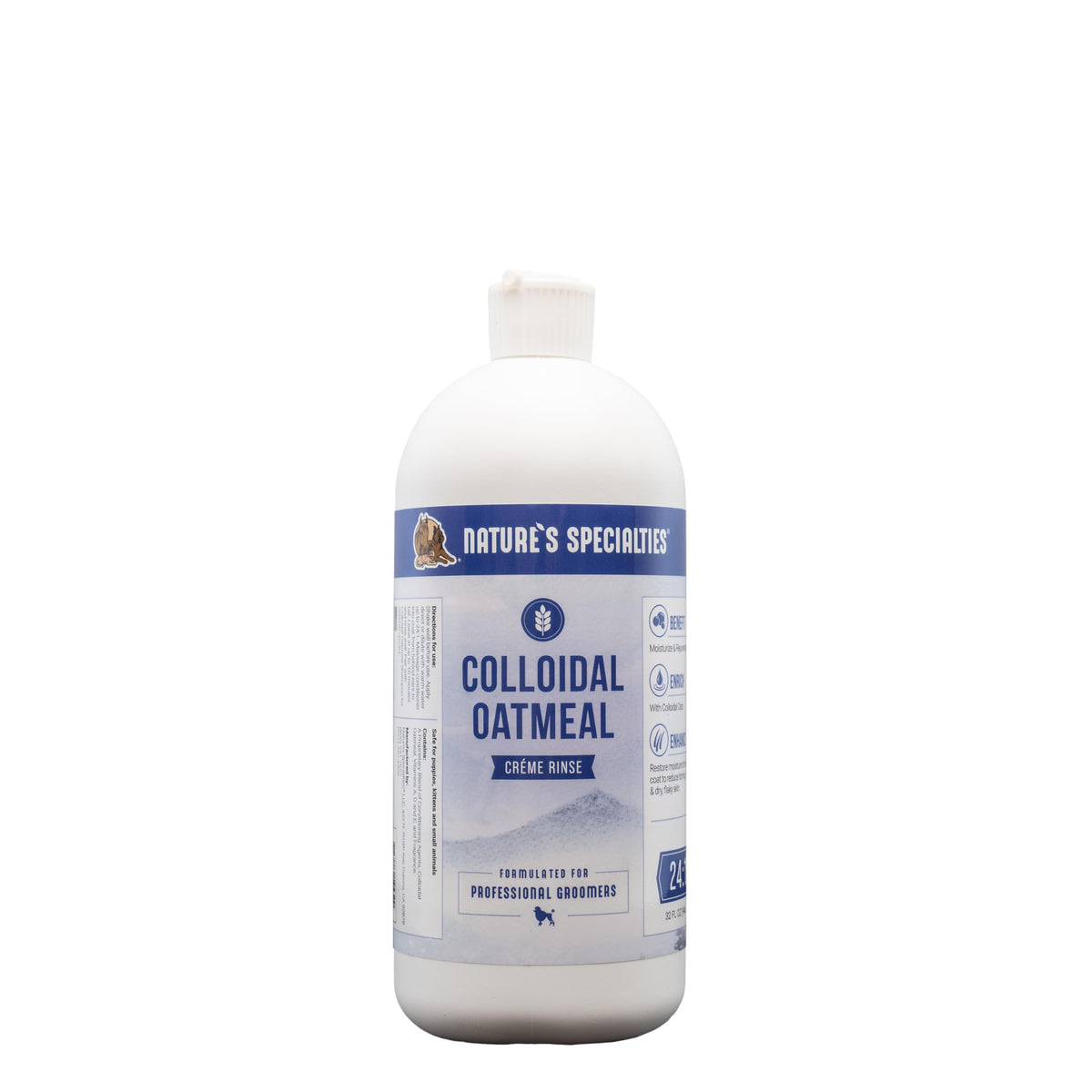 Nature's Specialties Colloidal Oatmeal Creme Rinse bottle—ultra-concentrated for easy grooming