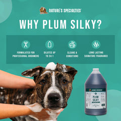 Nature's Specialties Plum Silky massage coating shows cleansing and texture in action