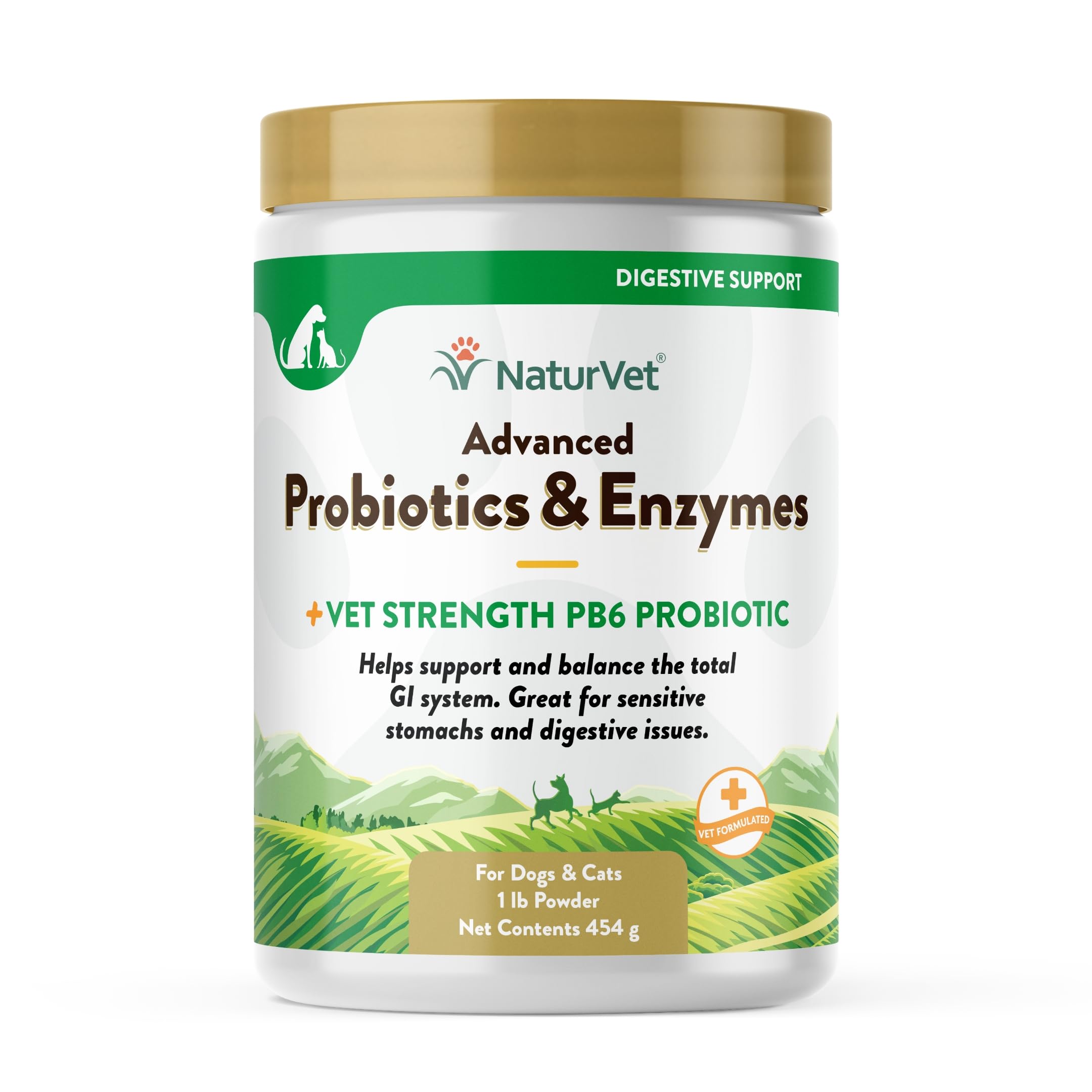 NaturVet Advanced Probiotics & Enzymes tub supports balanced digestion in pets