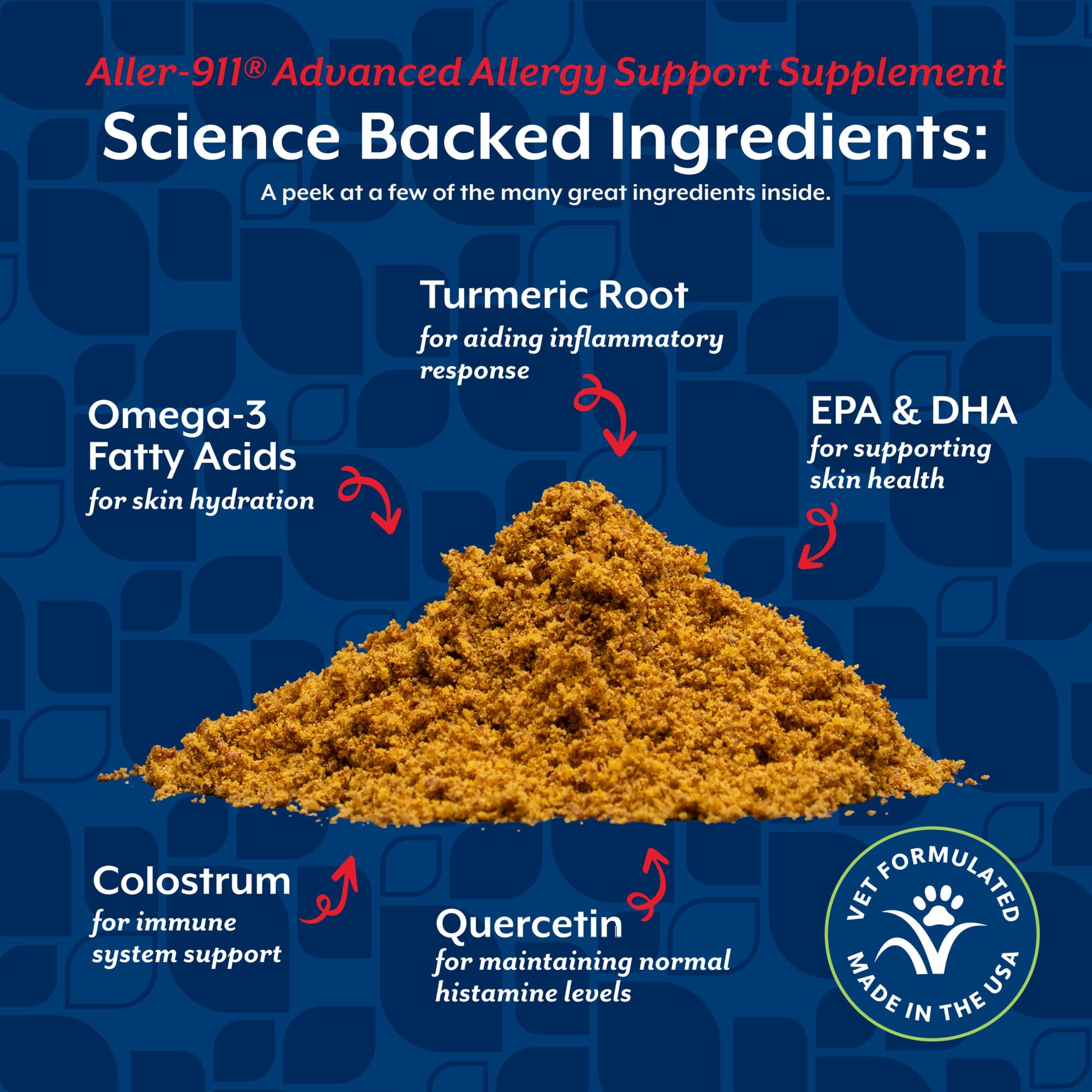 NaturVet Aller-911 antioxidants boost emphasizes antioxidants in a tasty powder for pets.