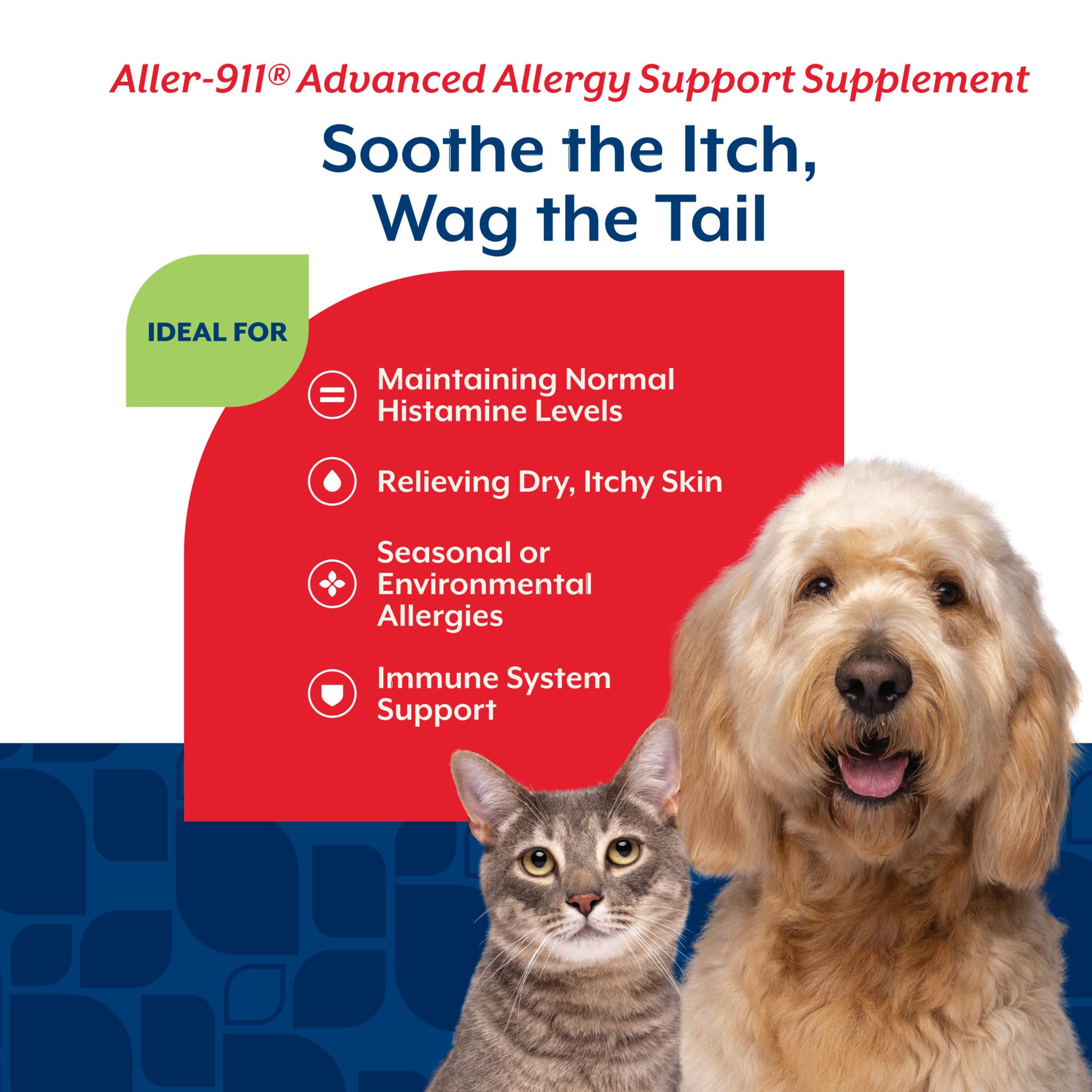 NaturVet Aller-911 dog and cat usage shows suitability for both species as an everyday supplement.