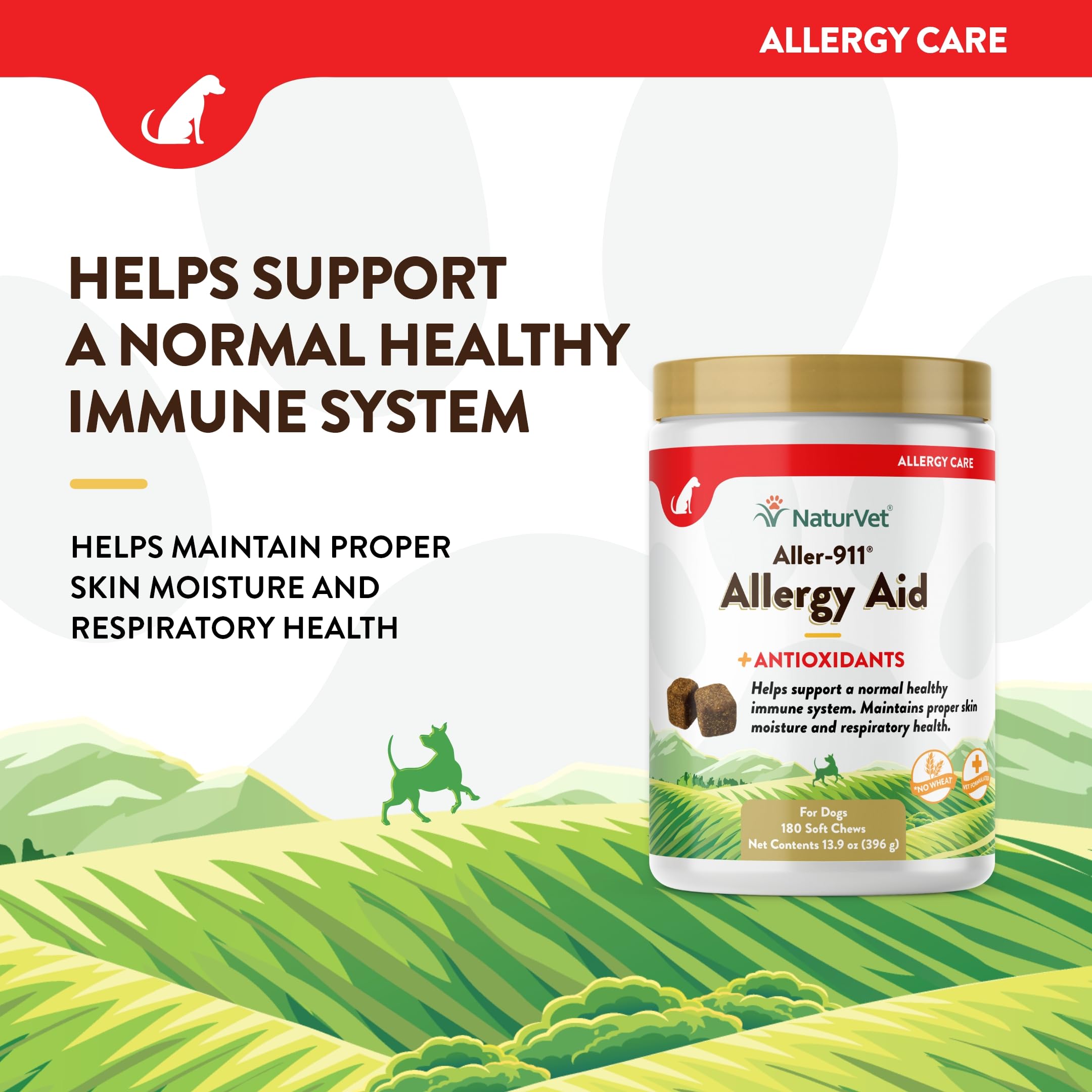 NaturVet Aller-911 immune-support display for dogs and cats
