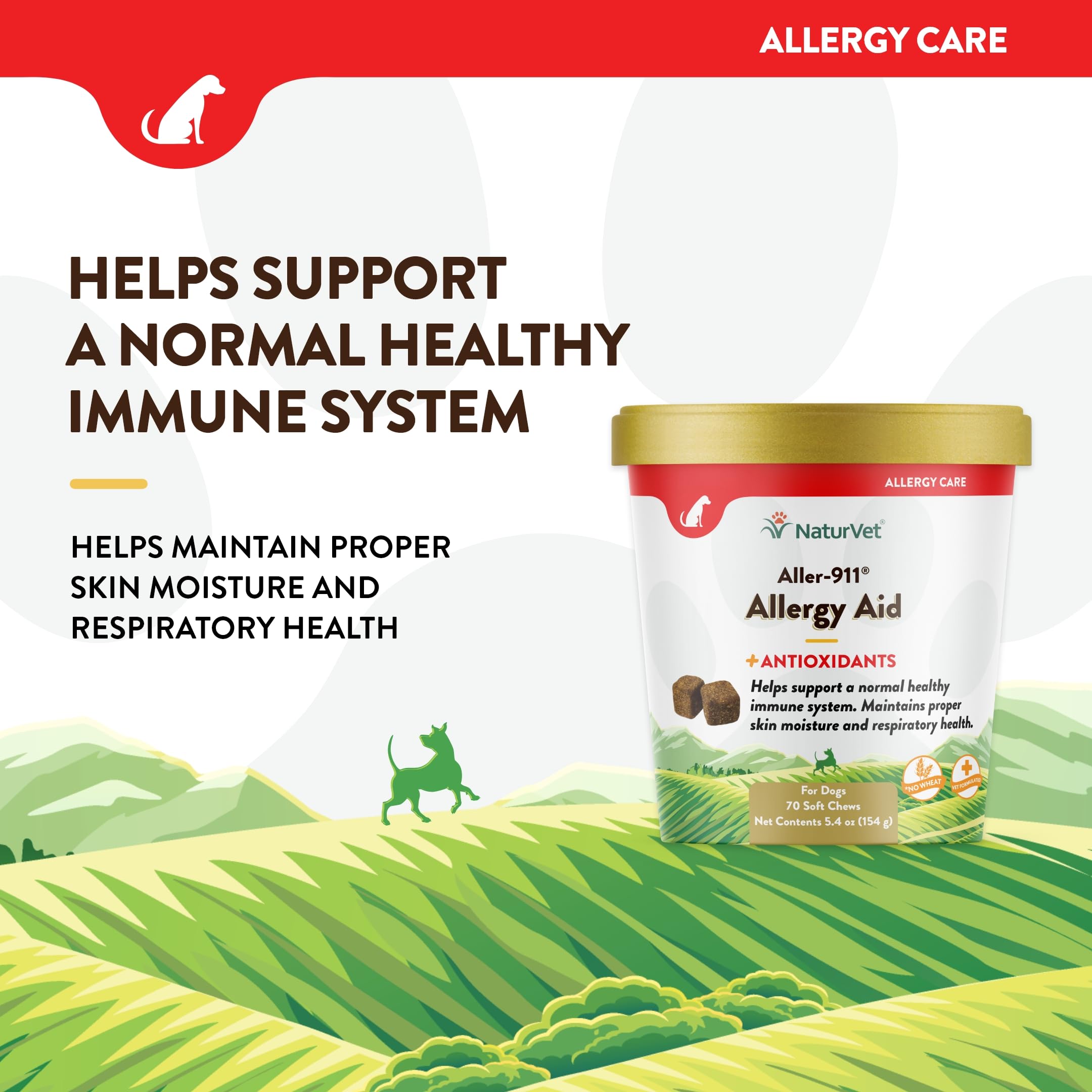NaturVet Aller-911 tablet form shown for versatile administration options