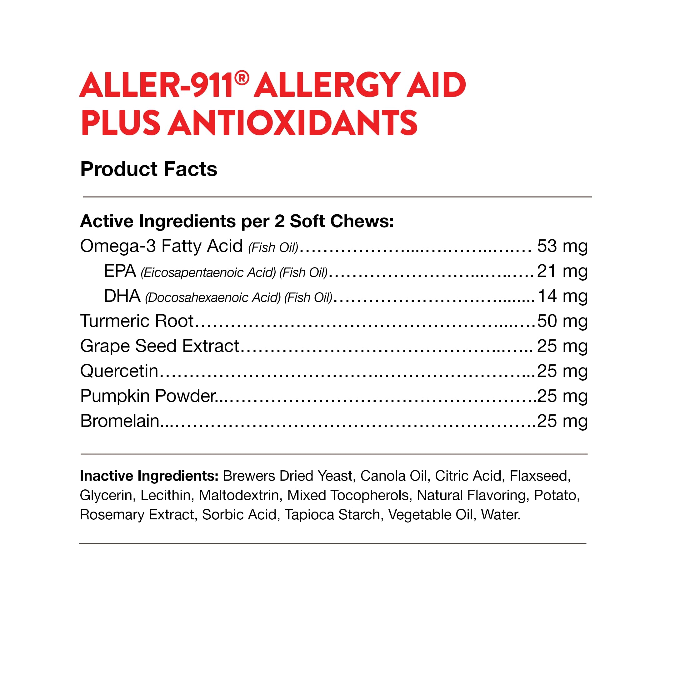 NaturVet Aller-911 veterinarian-formulated badge suggests trusted pet health support