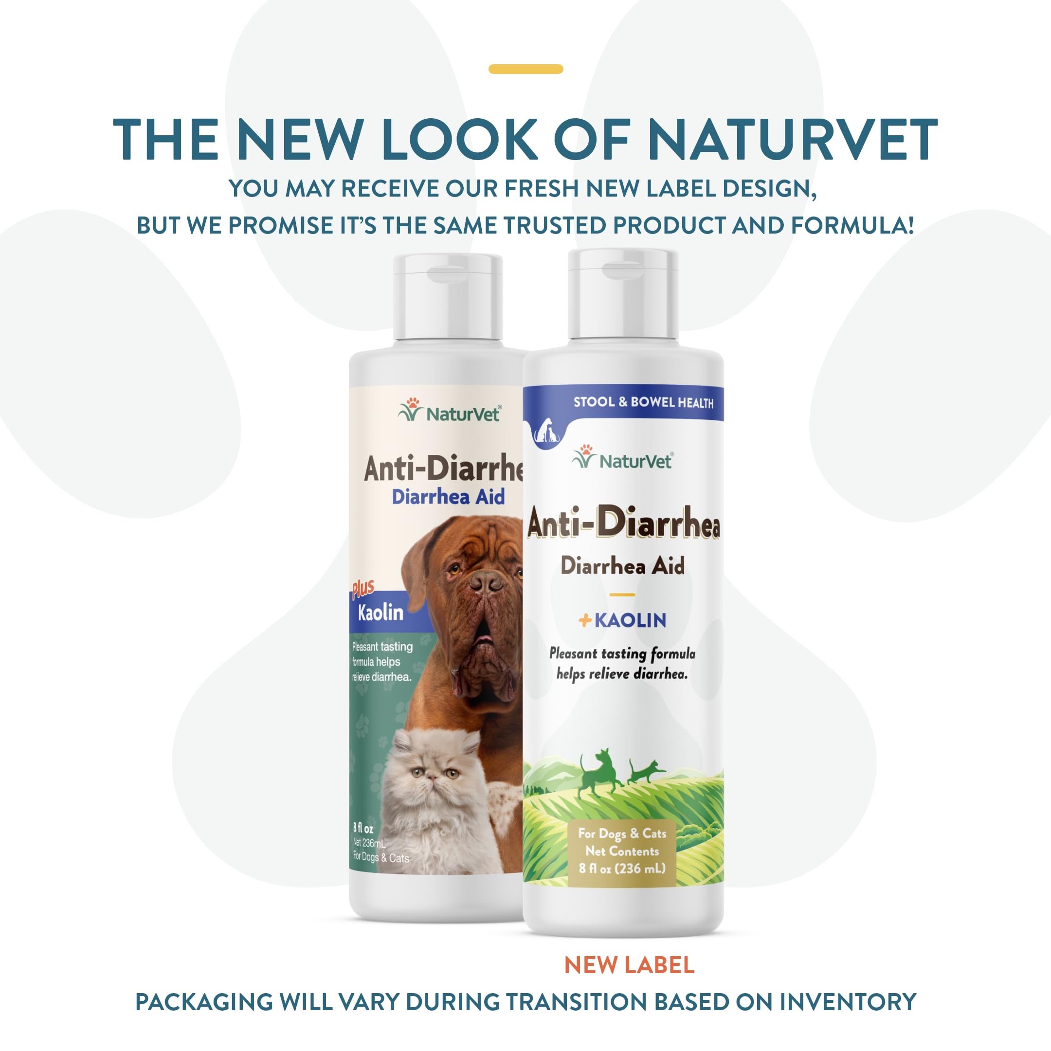 NaturVet anti-diarrhea liquid ingredients closeup highlights kaolin and pectin