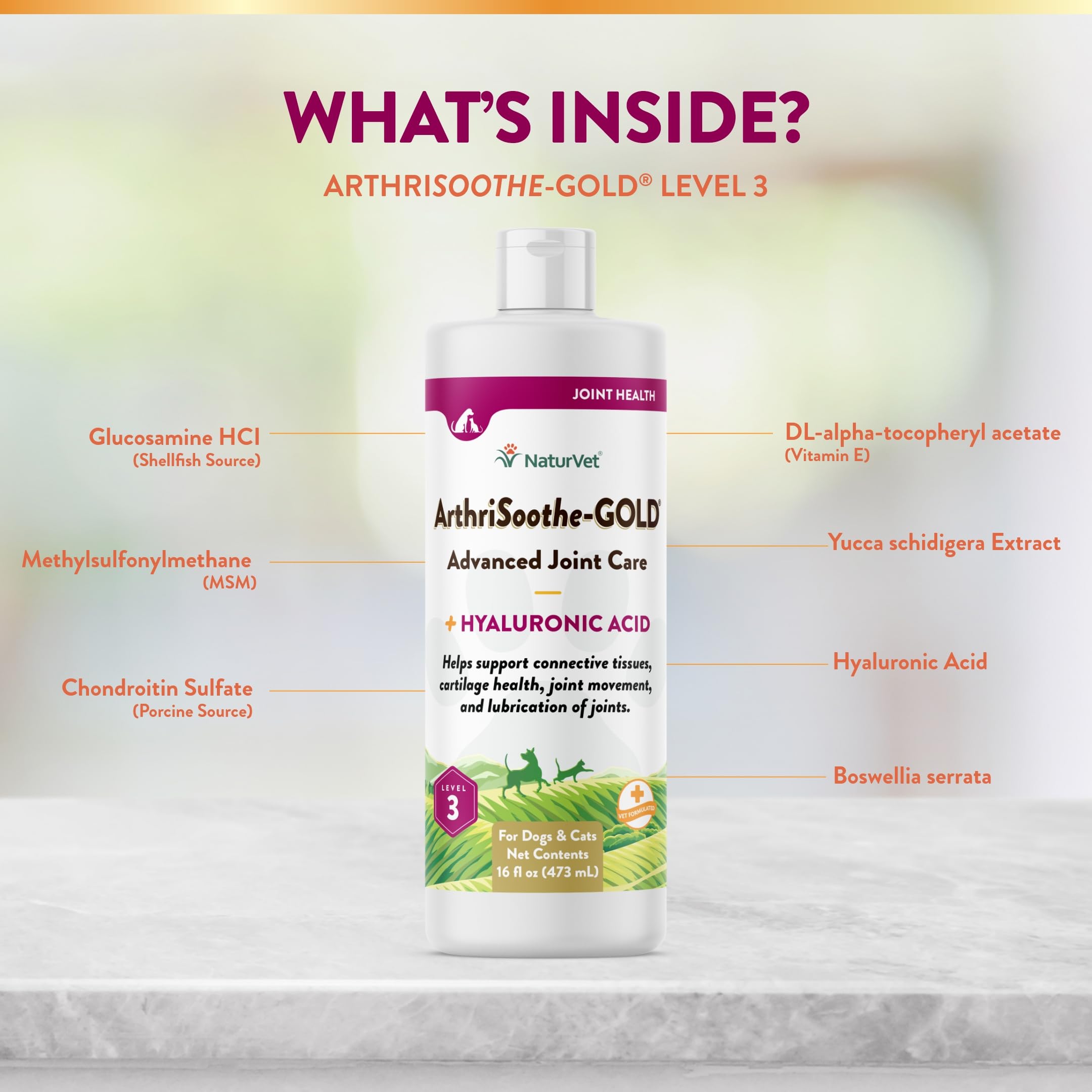 NaturVet ArthriSoothe-Gold hip and joint support in pets