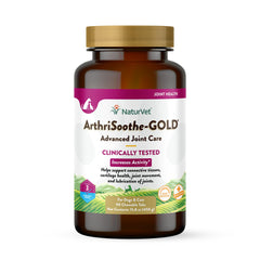 NaturVet ArthriSoothe-GOLD Level-3 chew tablets—joint support and mobility for pets.