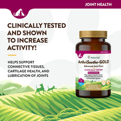 NaturVet ArthriSoothe-GOLD Level 3 image highlights healthy joints and hip-knee support