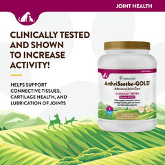 NaturVet ArthriSoothe-Gold Level 3 dog serving shows tasty chew treats for pets.