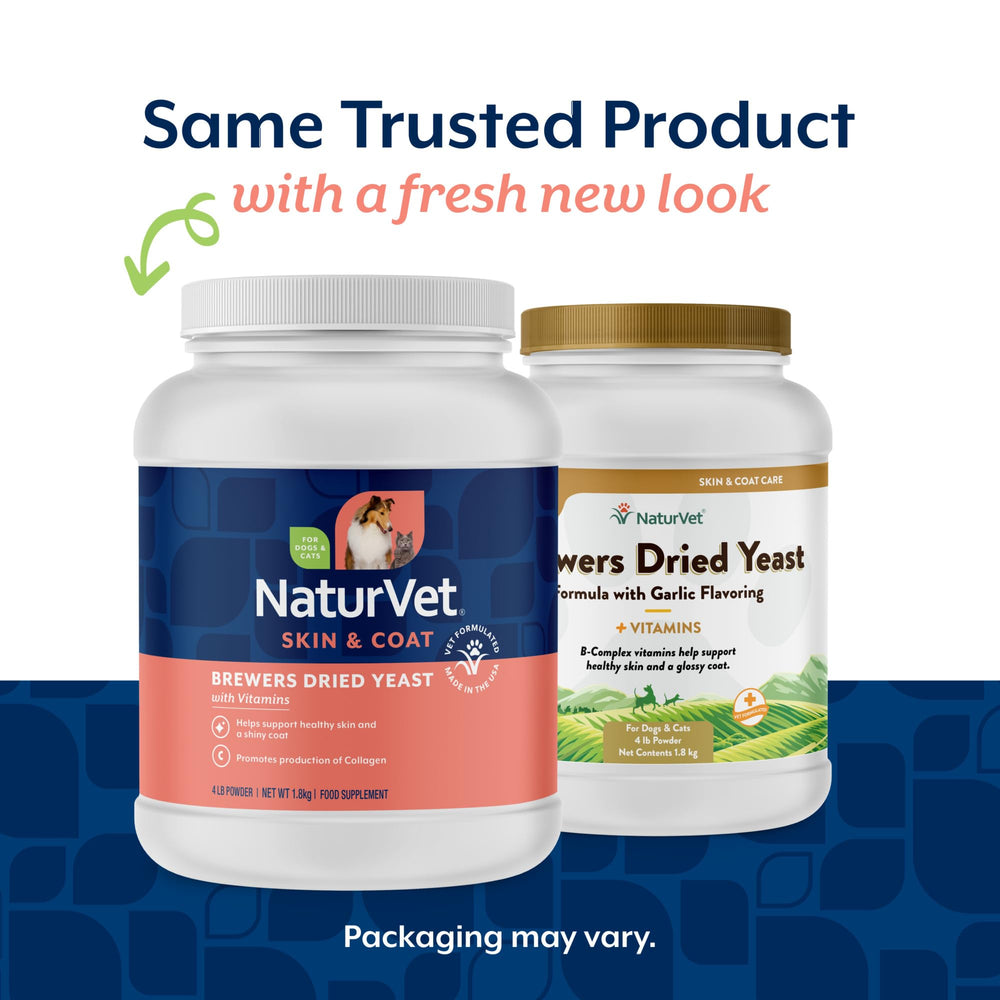 NaturVet Brewer's Dried Yeast Powder Scoop illustrates easy daily portioning.