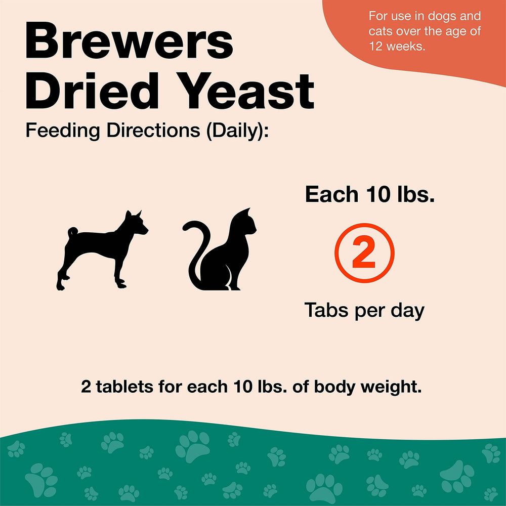 Closeup of NaturVet Brewer’s Dried Yeast tablets showing vitamin content.