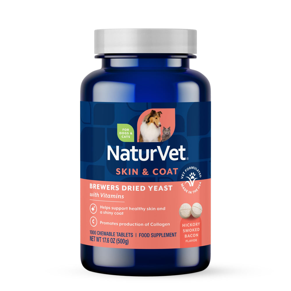 NaturVet Brewers Dried Yeast tablets close-up for pets supporting immune health