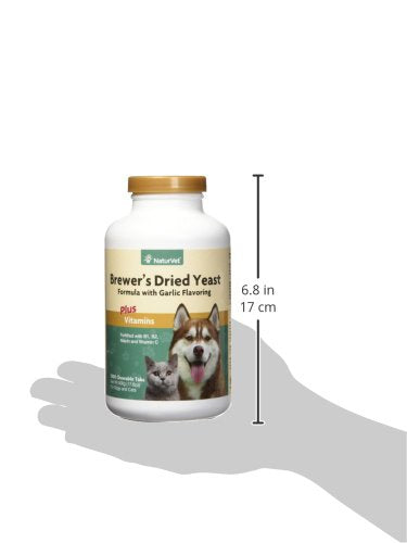 NaturVet Brewers Dried Yeast vitamin-enriched tablets indicate added nutrients