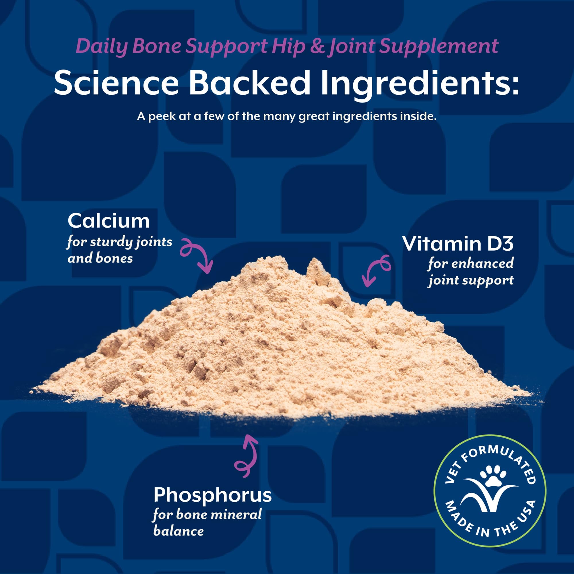 NaturVet Calcium-Phosphorus for Dogs serving-scoop enables quick, clean portions.