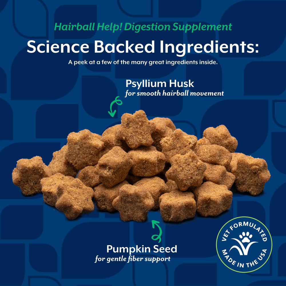 NaturVet cat enjoying soft chews for hairball comfort