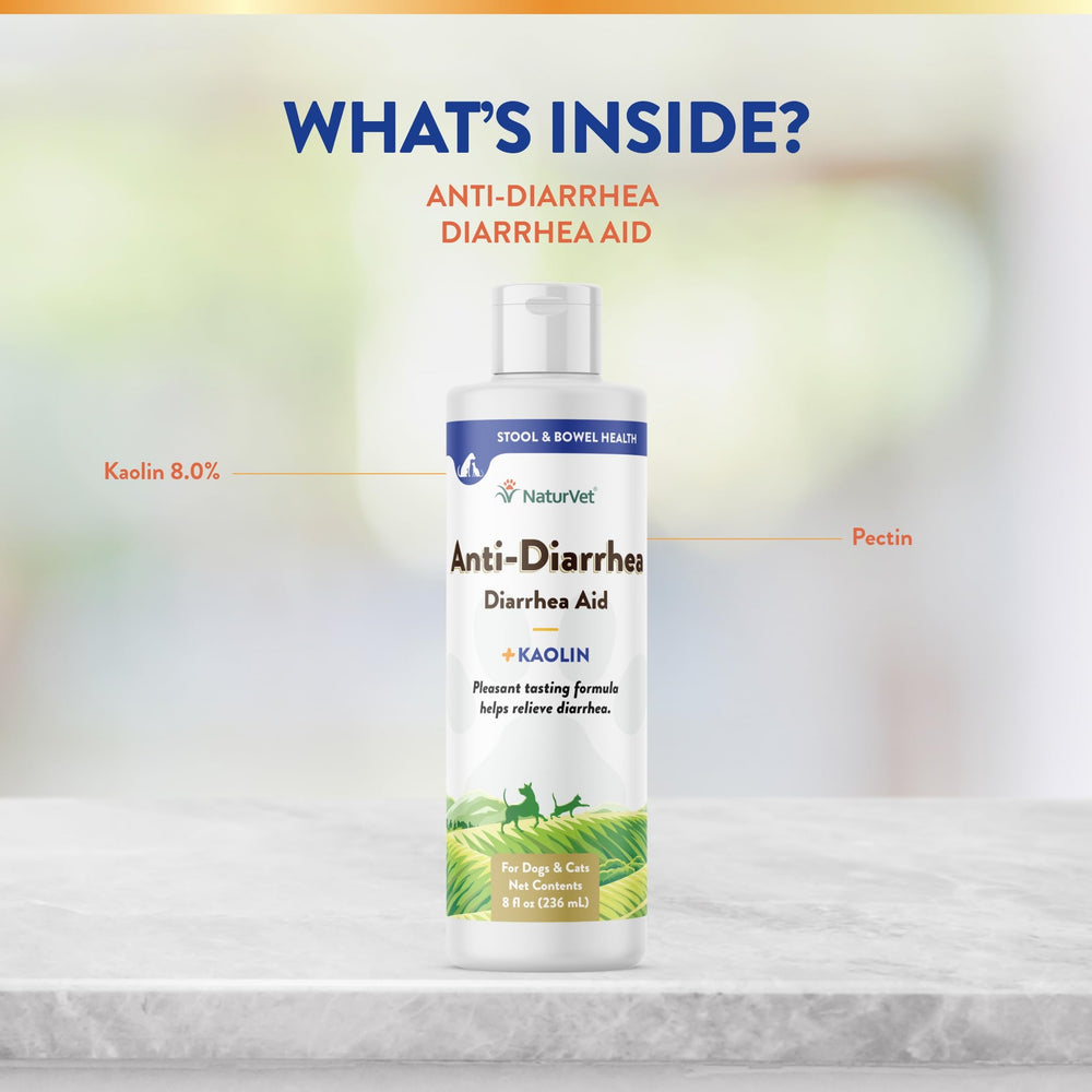 NaturVet digestive balance graphic highlights stool quality and gut health benefits