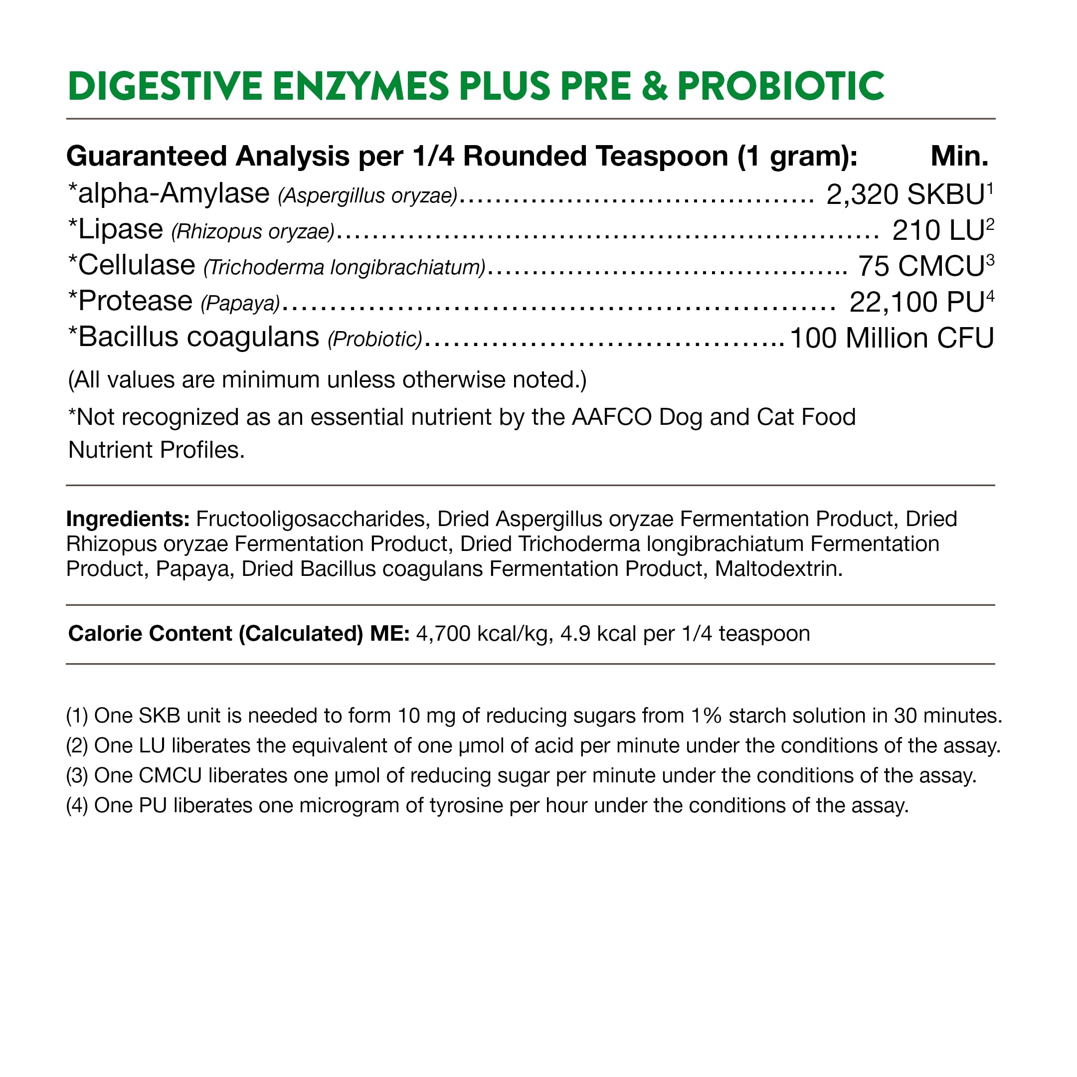 NaturVet Digestive Enzymes supporting digestion during diet changes and transitions.