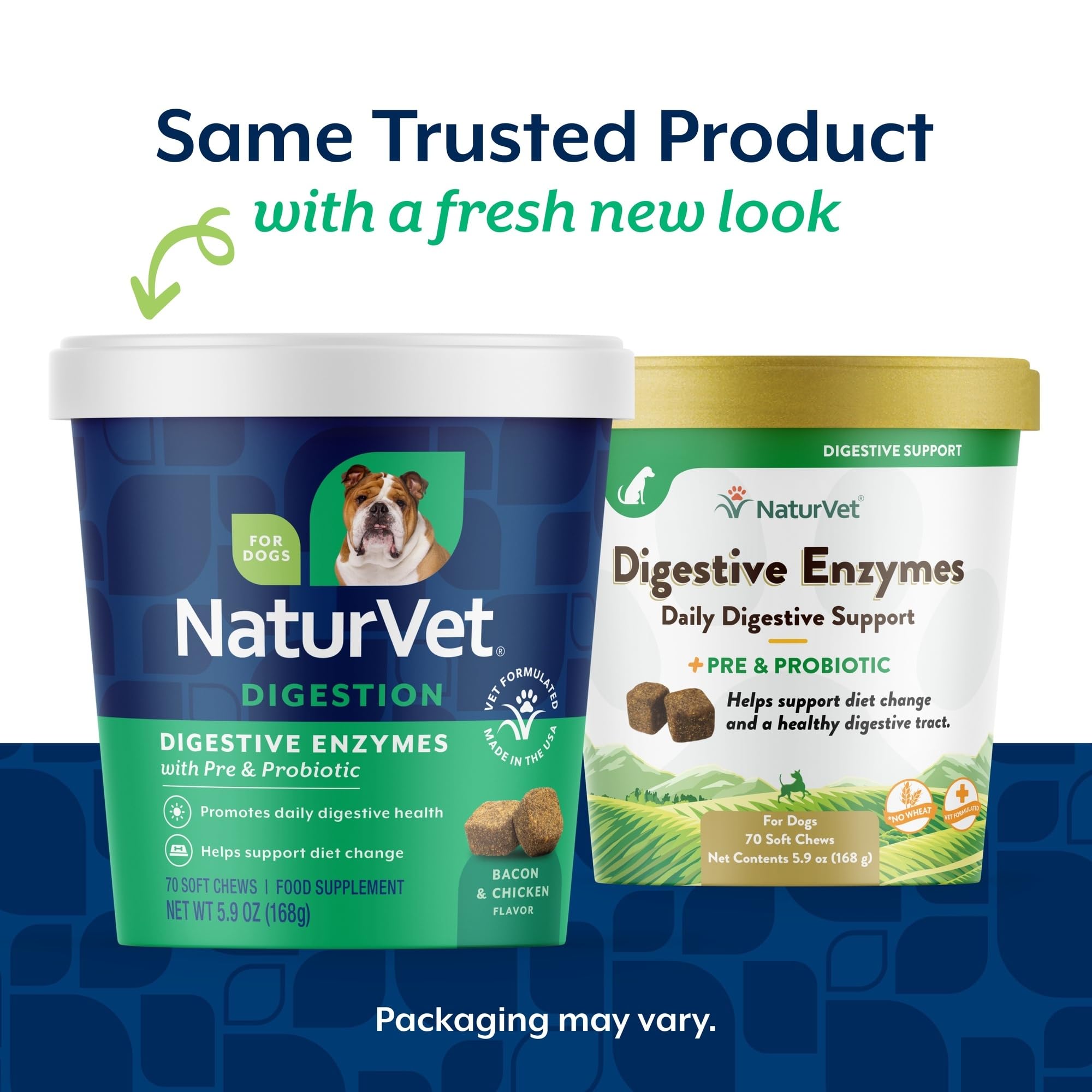 NaturVet Digestive Enzymes soft chews closeup shows chewy texture for daily use.