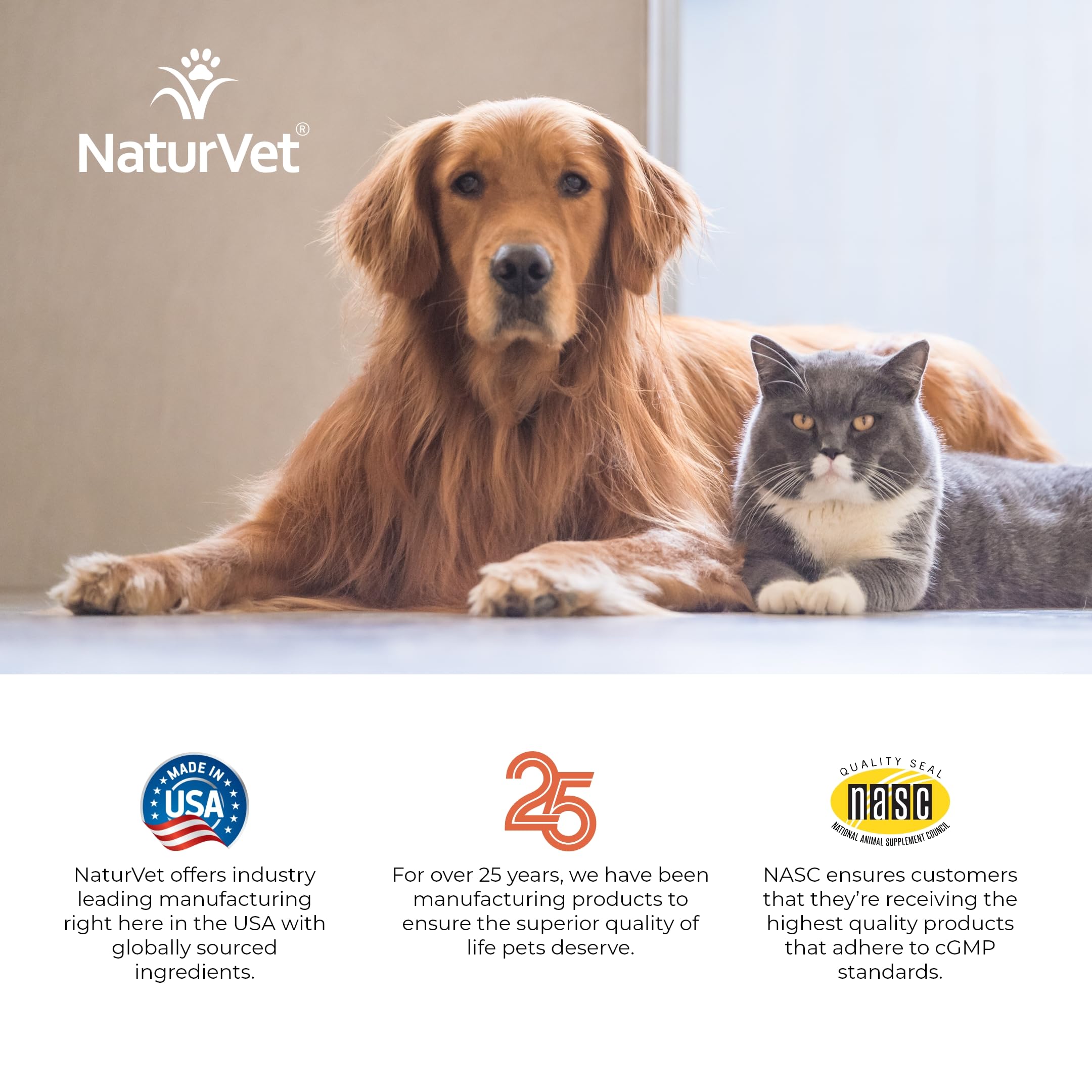 NaturVet Digestive Enzymes storage canister on shelf signals long-lasting freshness.