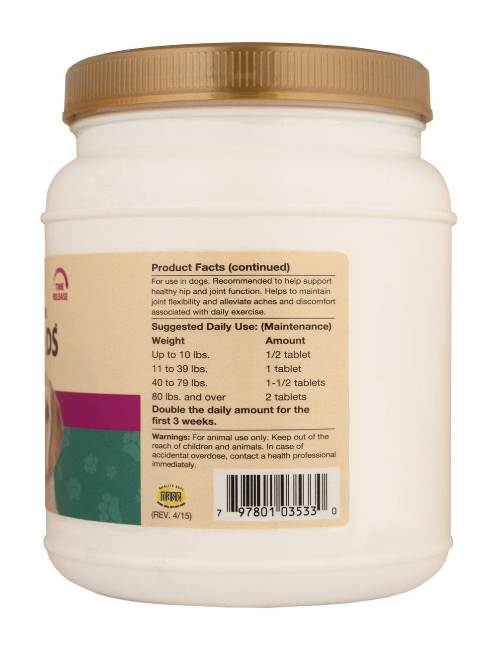 NaturVet dog joint supplement chewables shown during daily routine.