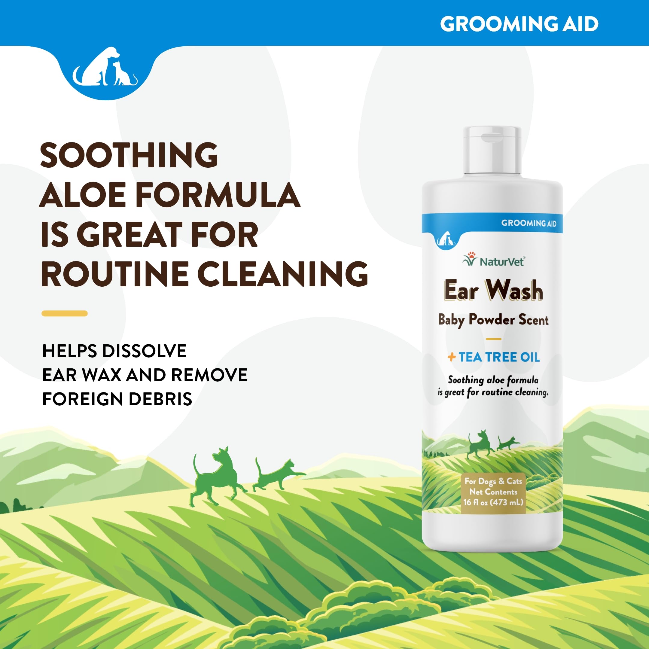 NaturVet Ear Wash cat application demonstrates soothing care for cats during cleaning
