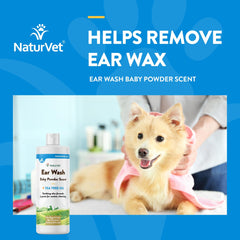 NaturVet Ear Wash ingredients aloe tea tree highlights soothing botanicals for cleansing