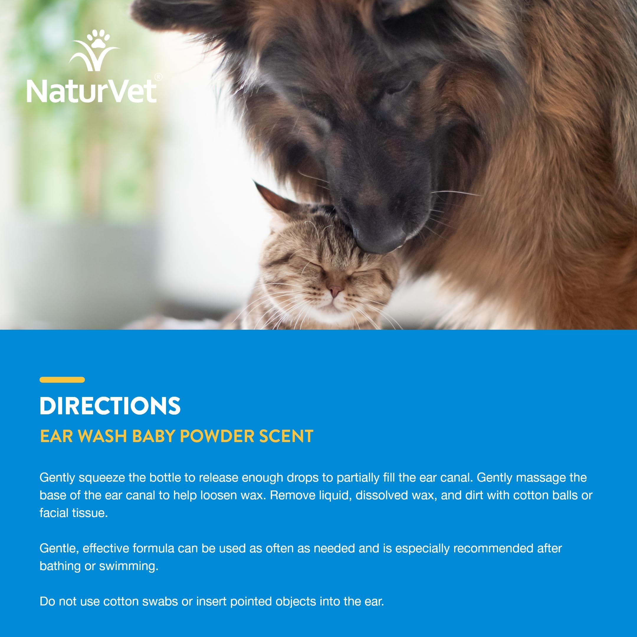 NaturVet Ear Wash made in USA badge signals trusted manufacturing